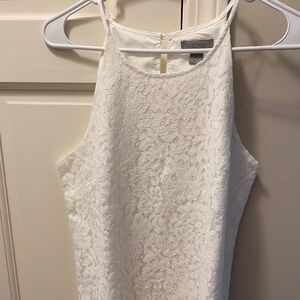 Lace Sleeveless Top - White